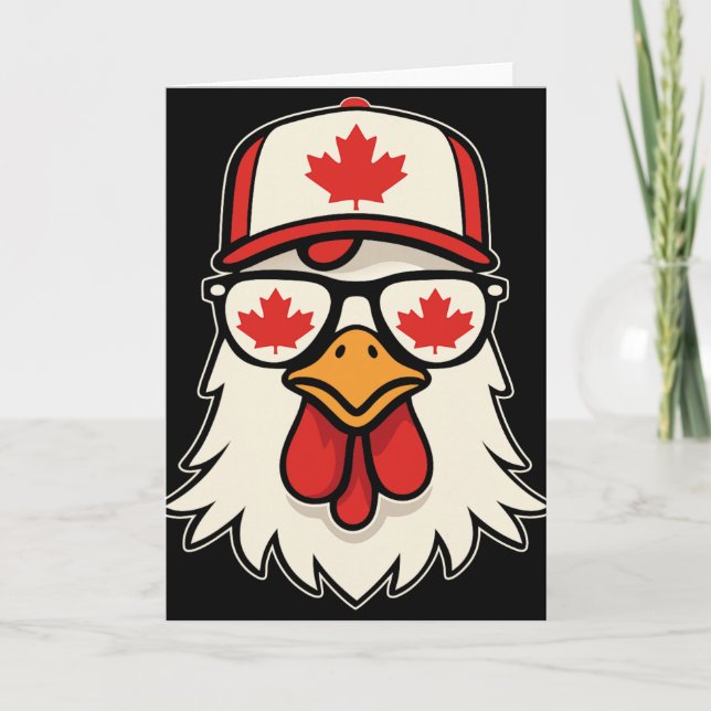 Canada Day Canadian Flag Maple Leaf Chicken Sungle Card (Front)