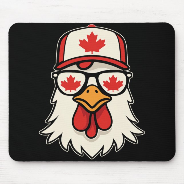 Canada Day Canadian Flag Maple Leaf Chicken Sungle Mouse Pad (Front)