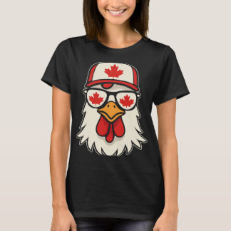 Canada Day Canadian Flag Maple Leaf Chicken Sungle T-Shirt