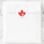 Canada Day Canadian Maple Leaf and Heart Square Sticker (Bag)