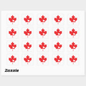 Canada Day Canadian Maple Leaf and Heart Square Sticker (Sheet)
