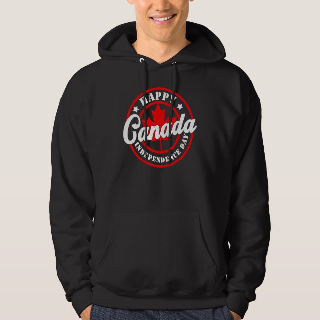 Canada Day Celebration Happy Canada Day Maple Flag Hoodie (Front)