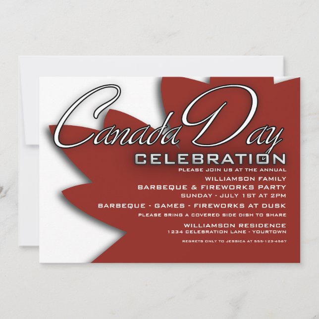 Canada Day Celebration Invitations (Front)