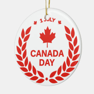 Canada Day Ceramic Ornament