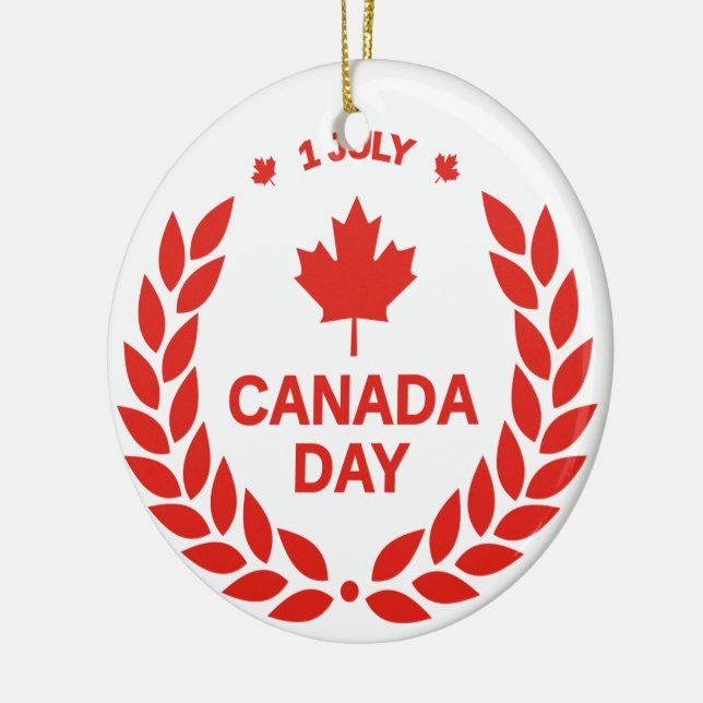 Canada Day Ceramic Ornament (Left)