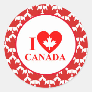Canada Day Classic Round Sticker