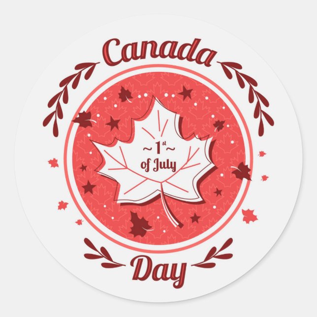 Canada Day  Classic Round Sticker (Front)