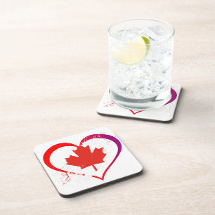 Canada Day Cork-Backed Coasters
