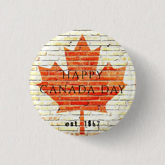 CANADA DAY EST. 1867 1 INCH ROUND BUTTON