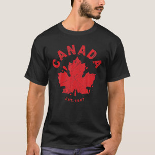 Canada Day Est. 1867 With Canadian Flag Maple Leaf T-Shirt