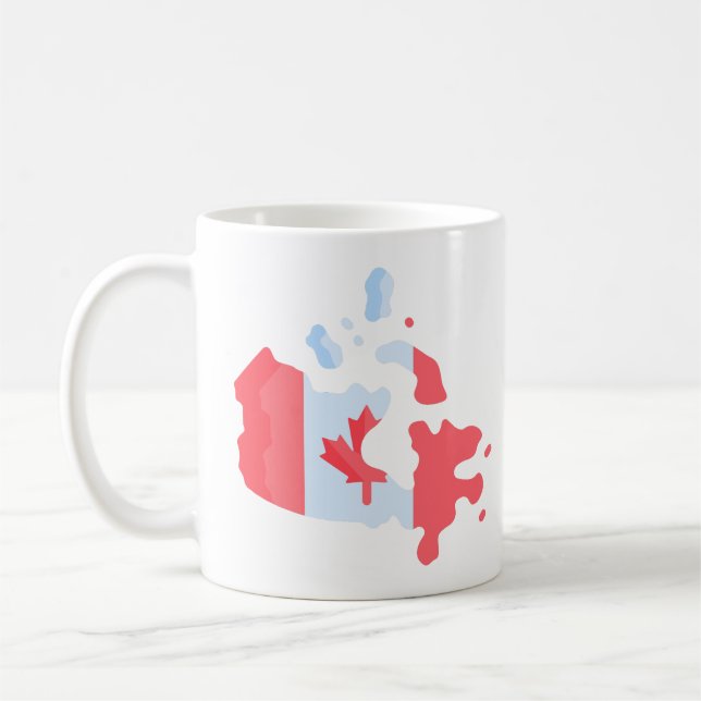 Canada Day Flag Map Coffee Mug (Left)