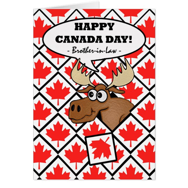 Canada Day for Brother in Law, Moose, Maple Leaf (Front)