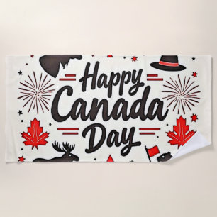 Canada Day Fun Vibes Beach Towel