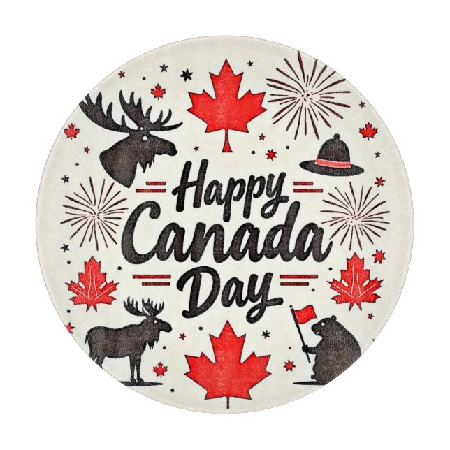 Canada Day Fun Vibes Cutting Board (Front)