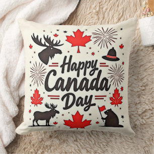 Canada Day Fun Vibes Throw Pillow