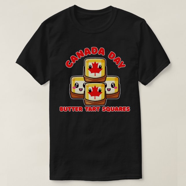 Canada Day Funny Kawaii Butter Tart Squares T-Shirt (Design Front)