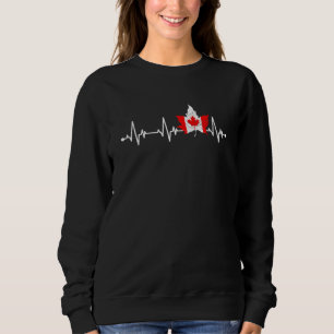Canada Day Heartbeat Maple Leaf Canada Flag Canada Sweatshirt