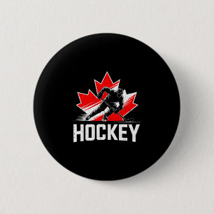 Canada day hockey patriotic maple leaf canadian 2 inch round button