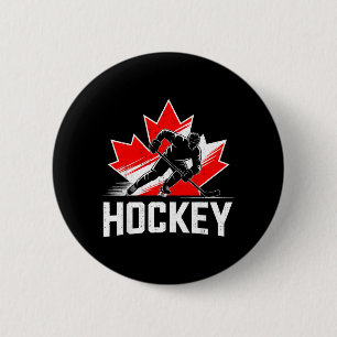Canada Day Hockey Patriotic Maple Leaf Canadian 2 Inch Round Button
