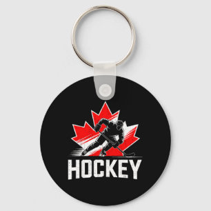 Canada Day Hockey Patriotic Maple Leaf Canadian Keychain