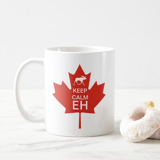 Canada Day KEEP CALM EH Coffee Mug (With Donut)