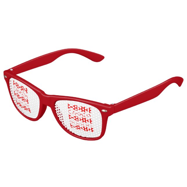 Canada Day Maple Leaf Canadian Flag Pattern Kids Sunglasses (Angled)