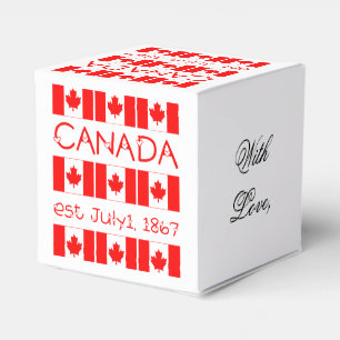Canada Day Maple Leaf Canadian Flag Typography Favor Box
