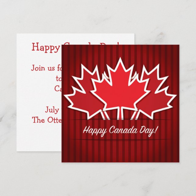 Canada Day Maple Leaf Invitation (Front/Back)