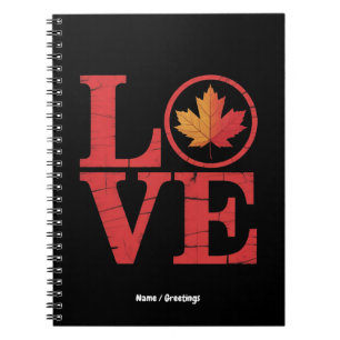 Canada Day Maple Leaf Love Flag Vintage Cool Pride Notebook