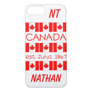 Canada Day Maple Leaf Monogram Name Initials Case-Mate iPhone Case