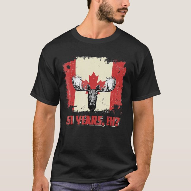Canada Day  Moose Canadian Flag 151 Years T-Shirt (Front)