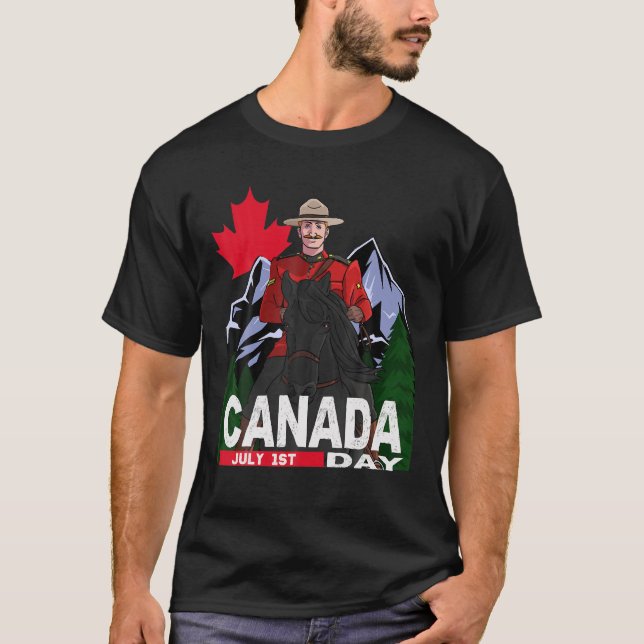 Canada Day Mountie Mable Leaf Canadian Funny Count T-Shirt (Front)