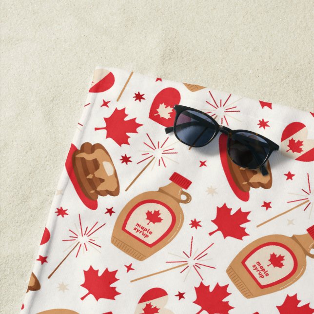 Canada Day Party Beach Towel (In Situ)