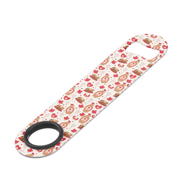 Canada Day Party Bottle Opener Bar Key (Back Angled)