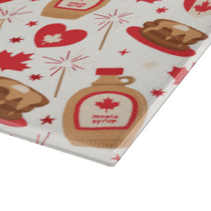 Canada Day Party Glass Cutting Board