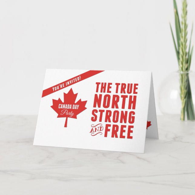 Canada Day Party Invitation, True North Invitation (Front)