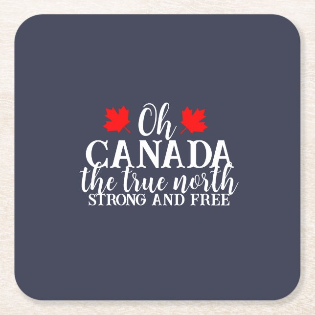 Canada Day  Square Paper Coaster (Front)