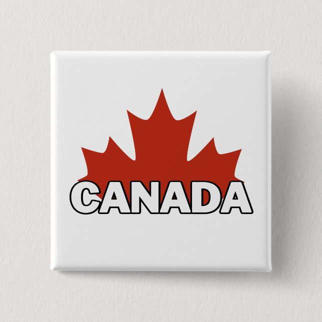 canada day square sticker 2 inch square button (Front)