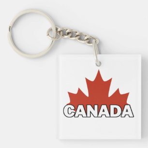 canada day square sticker button keychain