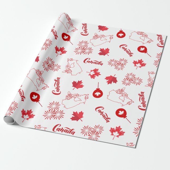 Canada Day Wrapping Paper (Unrolled)