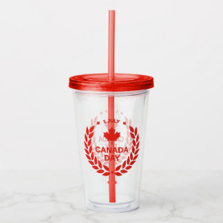 Canada Day Wreath Acrylic Tumbler