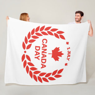 Canada Day Wreath Fleece Blanket