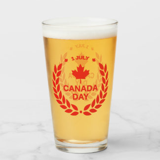 Canada Day Wreath Glass Tumbler