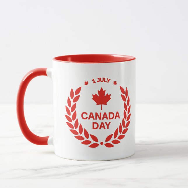 Canada Day Wreath Mug (Left)