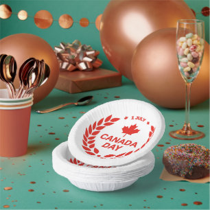 Canada Day Wreath Paper Bowls Plate