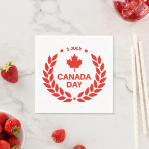 Canada Day Wreath Paper Napkins
