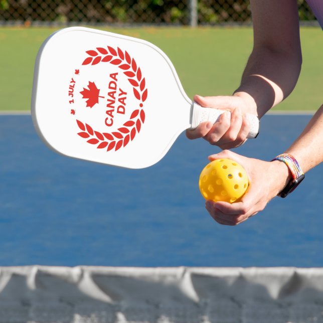 Canada Day Wreath Pickleball Racket Paddle (Insitu)