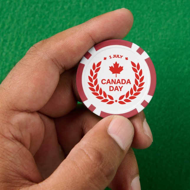 Canada Day Wreath Poker Chips (Hand)