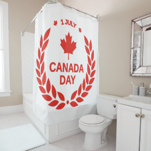 Canada Day Wreath Shower Curtain