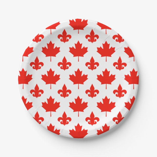 Canada Day Your Background Colour Paper Plate (Front)